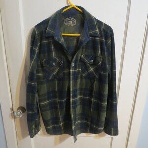 Freedom Foundry button up shirt Men's size LG Green plaid flannel